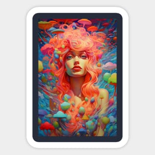 Trippy Female Portrait Sticker